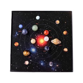Runyangshi Natural Crystal Solar System Planets Set, 8 Pcs Gemstone Planets Kit with Display Box & Guide, Educational & Decorative Gift for Space Enthusiasts