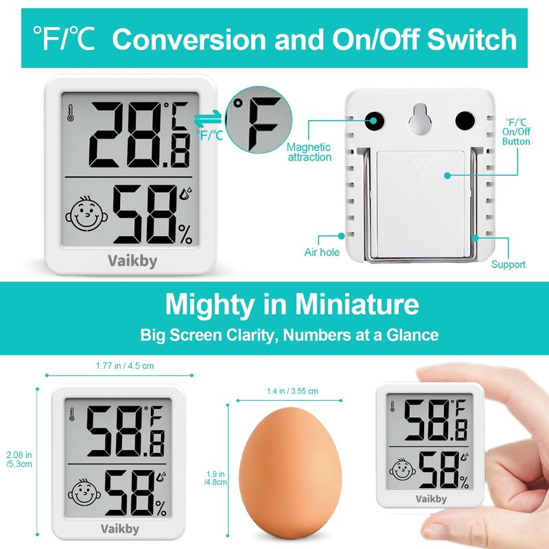 Indoor Humidity Meter Hygrometer 3Pack, Room Thermometer for Accurate Room
