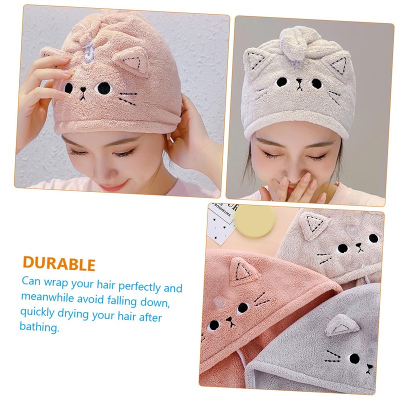 Vaguelly Dry Hair Cap of Soft Absorbent Hair Towel Wraps