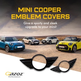 DeChrome Front & Rear Glossy Black Emblem Badge Cover Compatible with R55 R56 R57 S/one Gen2 2007-2013 (Except R58 R59)