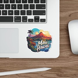 Maui Hawaii Sticker Travel Nature Decal Vinyl Small Waterproof for Water Bottle Mug Passport Book Scrapbook Notebook Laptop Tumbler Skateboard Computer Phone Size 4" Funny Gift