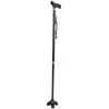 Height Adjustable Aluminum Alloy Cane with T Handle 4-pronged Pivot