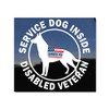 Service Dog Inside Disable Veteran Window Decal | NickerStickers® Vinyl