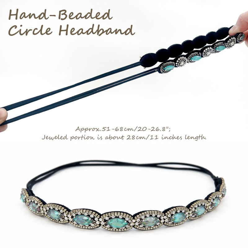 Gmlawsc Fashion Rhinestone Beaded Hairbands for Women – 3-Piece Handmade