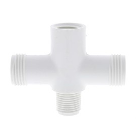 Drip Depot Schedule 40 PVC Cross Adapter - MHT x NPT - Left : 3/4" MHT - Right : 3/4" MHT - Up : 1/2" FPT - Down : 1/2" MPT