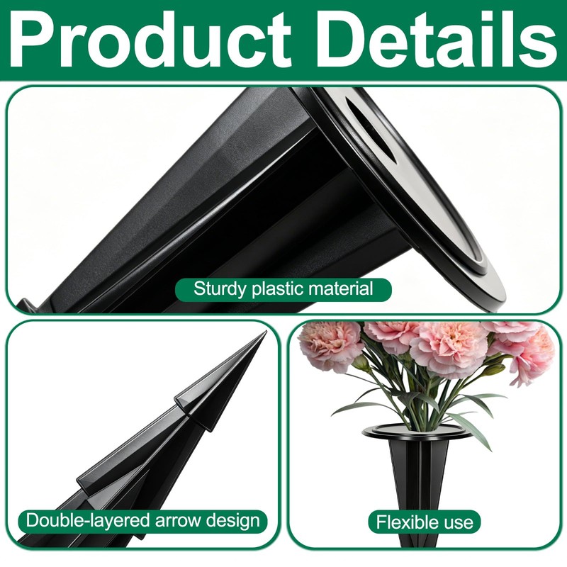 NODMIPNS 12 Pack Floral Ground Spikes, 5.5 Inch Artificial Flower