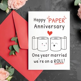 1 Year Anniversary Day Gifts for Him Her Anniversary Day Gift for Women Men 1st Paper Anniversary Day Gift for Husband Wife Wedding Anniversary Day Gift Paper Anniversary Cards Couple Friend Christmas