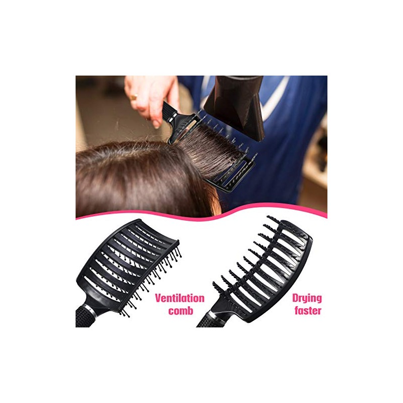 Patelai 4 Cepillos Desenredantes para Masaje de Cabello Cepillos Curvados