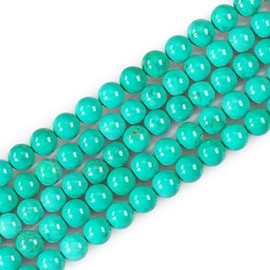Natural Gemstone Round Loose Beads for Jewelry Making DIY Crystal Energy Healing 1 Strand 15" (Green Turquoise, 4mm (15"/Strand))