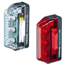 Topeak Aero USB Combo Bike Light, black, 6.6 x 3.4 x 2.4 cm / 2.6” x 1.3” x 0.9” (light)