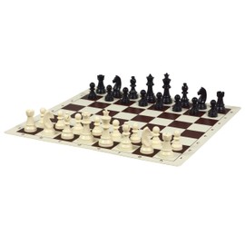 Sunrise Chess & Games Vinyl Rolling Chess Board - White Brown #6