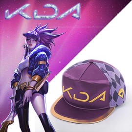 Cos-Animefly KDA Akali Hat K/DA Akali Cosplay Accessories Hip Hop Hat Cap Embroidery Baseball Caps Purple for Girls Women