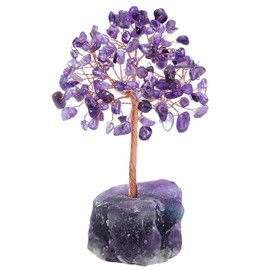 Crystal Fortune Tree Feng Shui Tree Good Luck Reiki Healing Crystals Balancing Decoration 5Inch Tall Chakra Gemstone Tree for Home, Office Decoration (color3)
