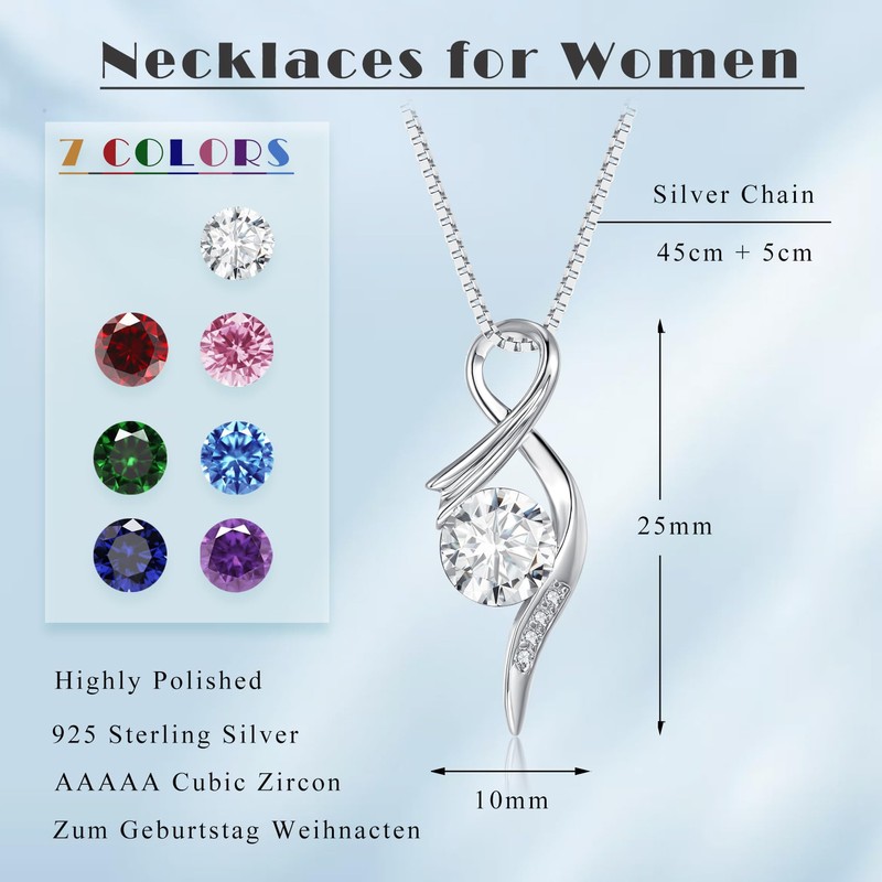 Loutade Women's 925 Silver Necklace with Pendant, 925 Sterling Silver