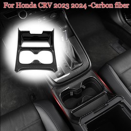 MUXEE for Honda CRV CR-V 2023 2024 2025 ABS Carbon Fiber Center Consoles Cup Holder Panel Cover Trim - Sport Upgrade Trims Interior Accessories (1PCS)