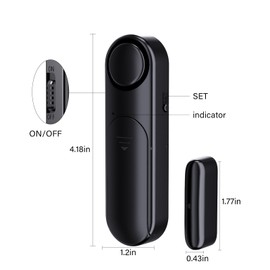Door Alarms with Remote When Opened 2-Pack, 120dB Door/Window Opening Sensor for Kid Safety/Home Security, House/Apartment/Business Entry/Pool Sliding Door, Monitor Alert for Dementia/Elderly, Black