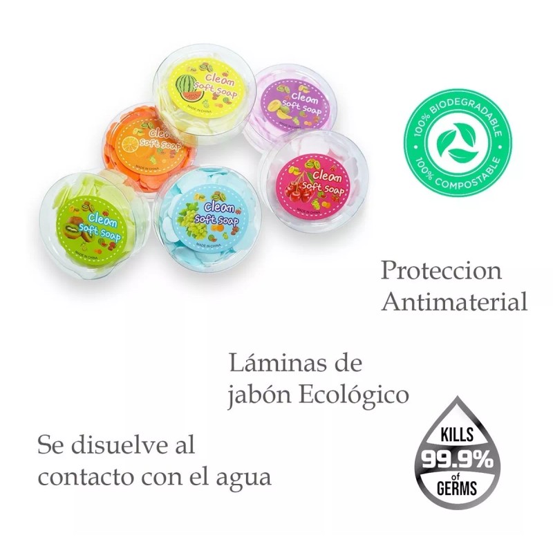 Clean Soft Soap Láminas De Jabón Para Manos Papel Jabon