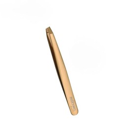 Tweezers for Facial Hair Removal | Precision for Women & Men | Perfect for Eyebrows, Ingrown Hairs, and Splinters - Stainless Steel with Glossy Finish (Gold)