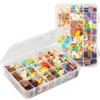 HOTUT 2 Pcs Snack Box with Compartments, Plastic Stackable Organizer