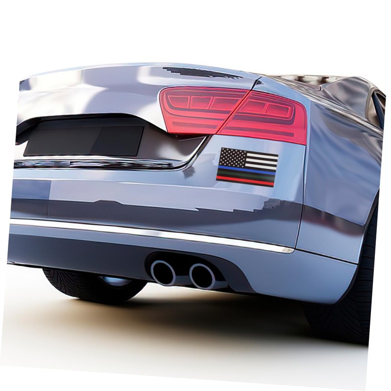 GRIRIW 3pcs Reflective Magnetic American Flag Car Stickers for Auto