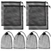 SUBTAVIK Drawstring Mesh Bags, Large Mesh Drawstring Storage Bags, Black