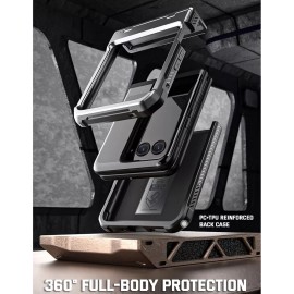 Poetic Spartan Case For Moto Razr + Plus 2023 Kickstand Hybrid Cover Gun metal