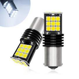 Slykew 2 PCS 1157 Car LED Brake Light, 3030-24SMD IP65 Waterproof Constant Current IC Driver Highlight Decoding Reversing Light, 360-degree Surround Light Source Lighting Bulb, for Cars (White)