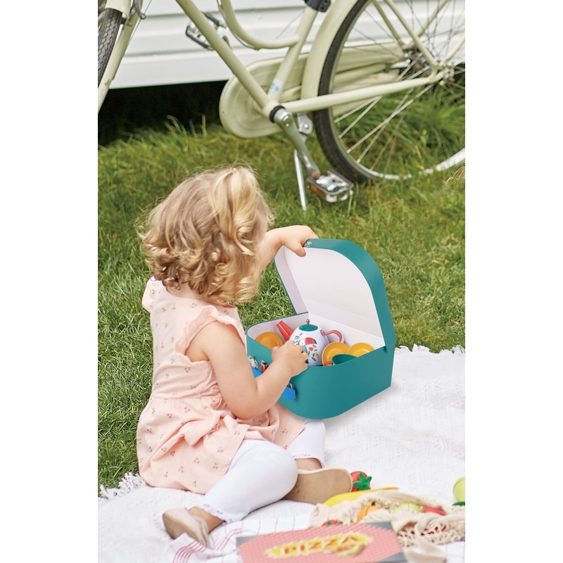 Hape Tea Time Play Set - Tea Set with Case,