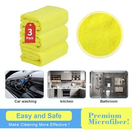 RIDE KINGS - Paños de limpieza de microfibra para interior y exterior del coche, tela altamente absorbente, trapos de lavado de coches, sin pelusa y reutilizables, trapo de limpieza para casa, cocina,