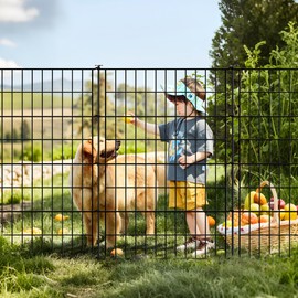 Thealyn Garden Fence 40 inch H x 28 inch W (10 Panels, Total Length 23 ft) Metal Decorative Fence No Dig Rustproof Animal Barrier Fencing for Dog, Rabbits, and Patio,Yard