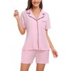Lovasy Cotton Pyjamas for Women - Button Down Short Sleeve