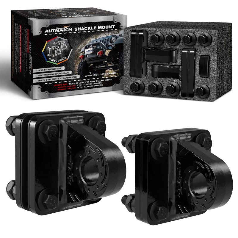 AUTMATCH D Ring Shackle Mount (2 Pack) - 52,910 lbs