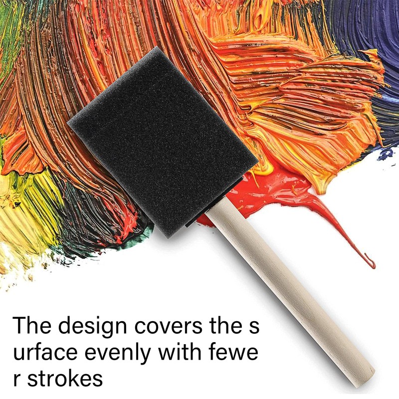 10Pcs Foam Brush,4 Sizes Foam Brushes,Efficient Absorption Sponge Brush,Sponge Paint