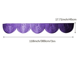Weddecor Purple Silk Detachable Swag For Decorating Background Fabric Curtains, Table Skirts, Christmas, Weddings, Parties, Events, Photography, 3 Metres Long