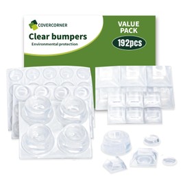 COVERCORNER Rubber Cabinet Door Bumpers - 192 PCS Combo Pack Cabinet Bumpers Clear Rubber Bumpers for Cabinet Doors Rubber Stoppers Value Pack