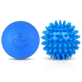 2 Pack Massage Ball Set, Spiky and Lacrosse Ball for Remission Muscle Soreness, Firm Lacrosse Ball Trigger Point-Deep Treatment for Shoulder, Neck, Soles, Back and Other Therapeutic Use