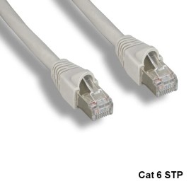 Kentek Gray 50ft Cat6 STP Cable 24AWG 550MHz RJ45 100% Pure Copper Wire Shielded