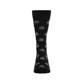 MeMoi Men's Alien Invasion Rayon Blend Novelty Crew Sock Black 10-13