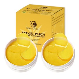 Crownnaturally 120PCS Under Eye Patches 24K Gold Eye Mask with Aloe Vera Natural Ingredients, Moisturizing Skin Care with Hyaluronic Acid and Collagen for Anti-Wrinkle, for Dark Circles and Puffiness