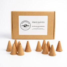Palo Santo Incense Cones from Peru, Handmade Cones, Premium Sacred Wood, for Meditation, Yoga & Relaxation (Pack of 12)