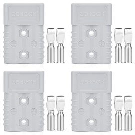 ZEHGCH Battery Connector, 175Amp 600V Quick Connect Wire Connector Plug Kit for 1/0-4 Gauge Cables, Battery Quick Disconnect Set for Forklift Motor Winch Trailer Traction System(1/0AWG 4PCS Gray)