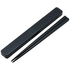Skater ABC45AG-A Chopsticks 8.3 inches (21 cm) Chopsticks Case Set, Antibacterial, Rich Black, For Adults and Men