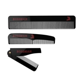Bossman Set of 3 Acetate Beard, Moustache, Hair Combs