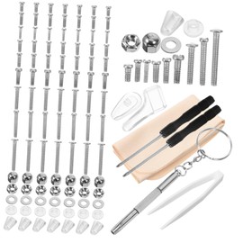 Gatuida 1set Eyeglass Repair Kit Professional Glasses Repairing Accessories Nonslip Nose Pads Screws and Eyeglass Screwdriver for Sunglasses and Watches