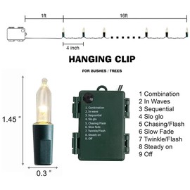 Dazzle Bright Battery Operated Christmas Lights, 2 Pack Total 32FT 100LED Clear Mini String Lights Waterproof with 8 Modes for Xmas Indoor Outdoor Yard Holiday Wedding Decorations (Warm White)