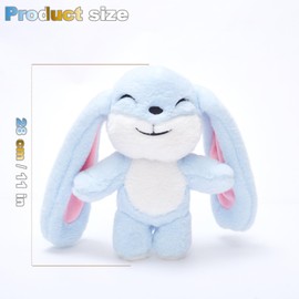 Bunny Plush Toy Stuffed Animal Funny Rotating Head Rabbit Plush Pillows Toy Cute Sensory Soft Stuffed Animals Doll That Show Your Mood Stuffed Bunny For Easter Christmas Birthday Gift，11in(Blue)