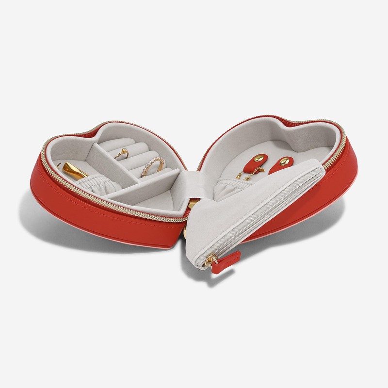 Stackers Red Heart Travel Jewellery Box