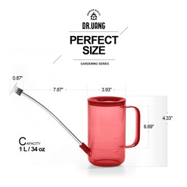 Small Watering Can Indoor Plants with Long Spout (1L, Red)