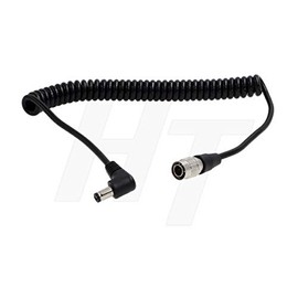 HangTon Zaxcom Zoom F4 F8 Recorder Coiled Power Cable Right Angle DC Barrel Hirose 4 Pin for Sound Devices 664