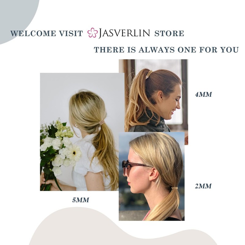 JASVERLIN Brown Thick Large Hair Elastics Ties, Damage-free Ponytail Holder